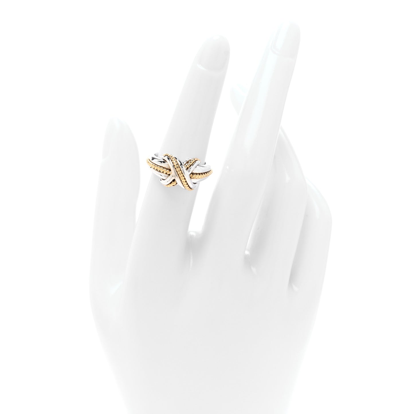 Sterling Silver 18K Yellow Gold Signature X Ring 51 5.75