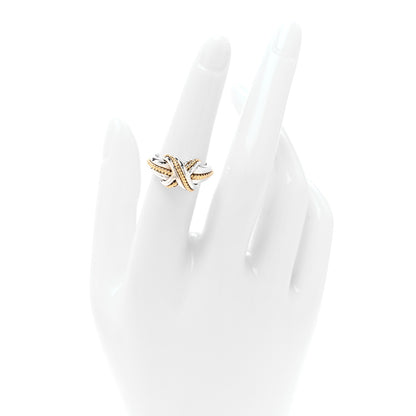 Tiffany Sterling Silver 18K Yellow Gold Signature X Ring 51 5.75 2 of 4