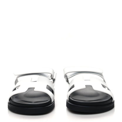 Hermes Calfskin Womens Chypre Sandals 38.5 White 2 of 9