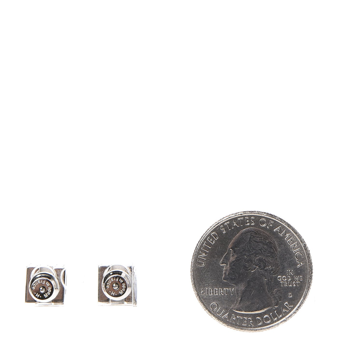 Palladium Lacquered Cage d'H Earrings White