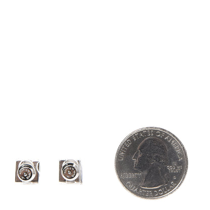 Hermes Palladium Lacquered Cage d'H Earrings White 2 of 5