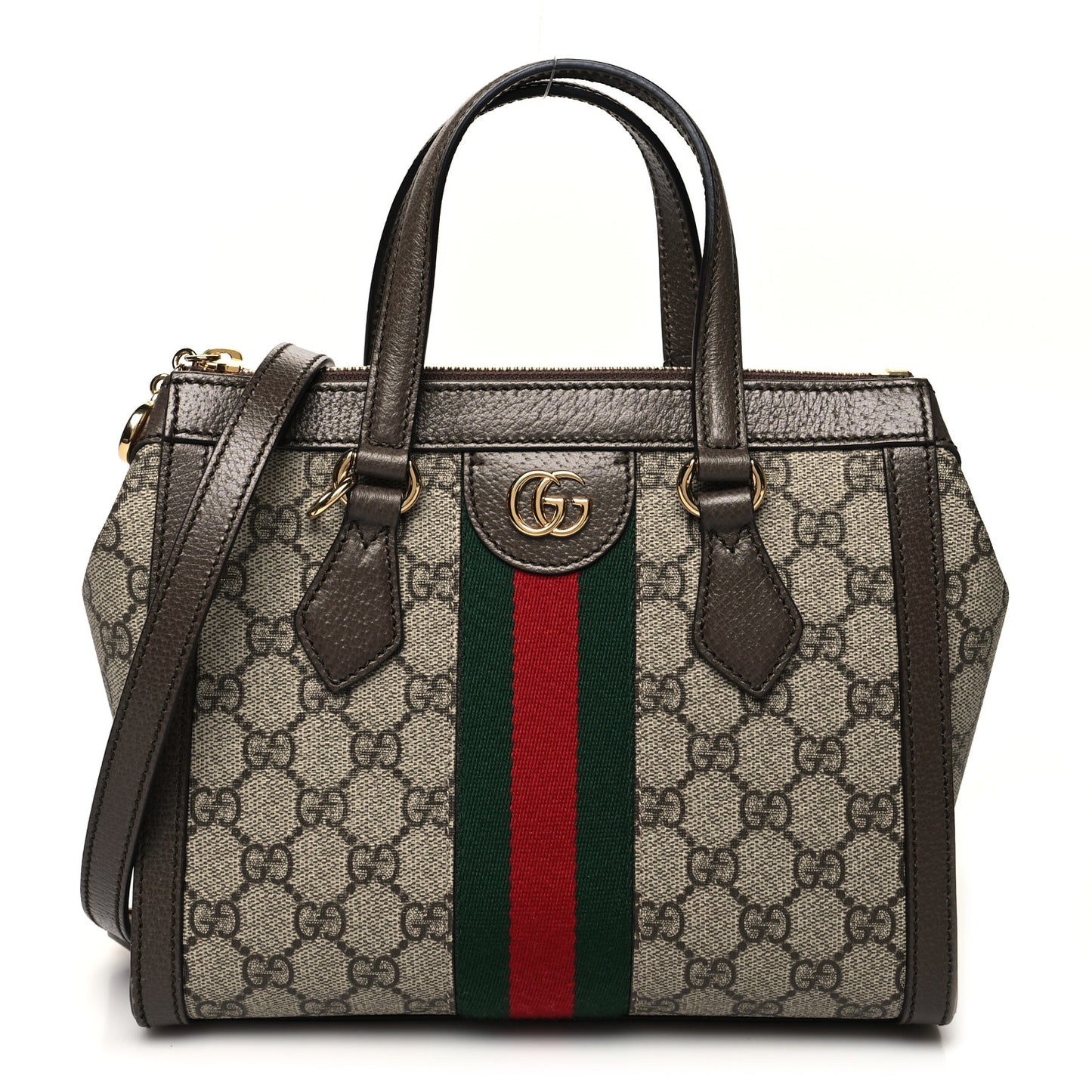 GG Supreme Monogram Small Ophidia Tote Bag Brown