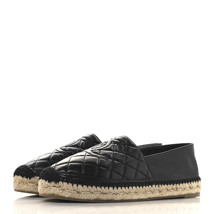 Chanel Lambskin Quilted CC Espadrilles 39 Black 4 of 12