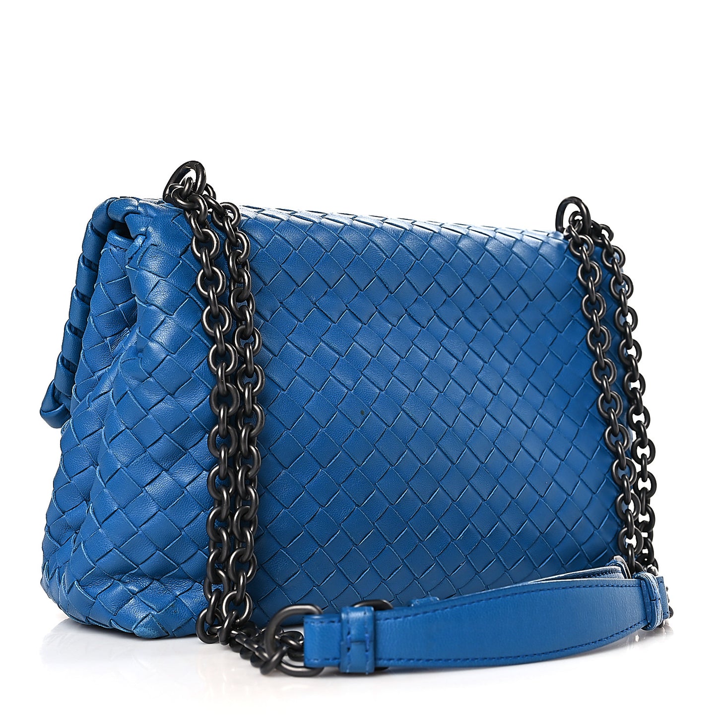 Nappa Intrecciato Baby Olimpia Shoulder Bag Signal Blue