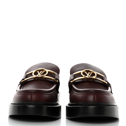 Louis Vuitton Calfskin Academy Loafers 39 Burgundy 2 of 8