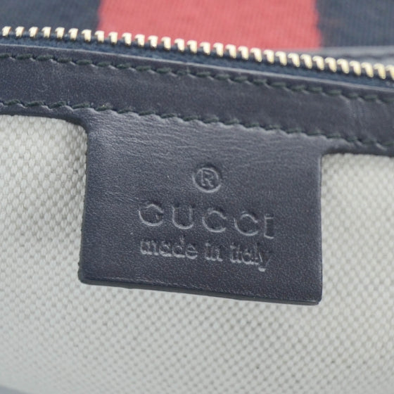 Monogram Vintage Web Medium Half Moon Hobo Navy