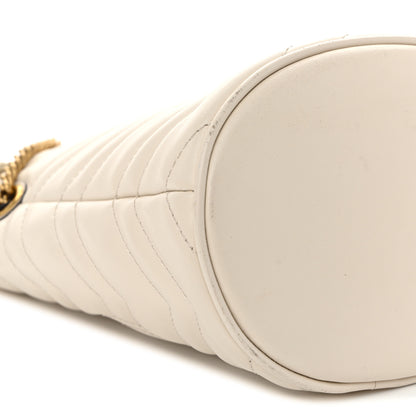 Gucci Calfskin Matelasse Mini GG Marmont 2.0 Bucket Bag White 9 of 11
