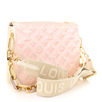 Louis Vuitton Pearlescent Lambskin Embossed Monogram Coussin PM Beige Rose 3 of 13