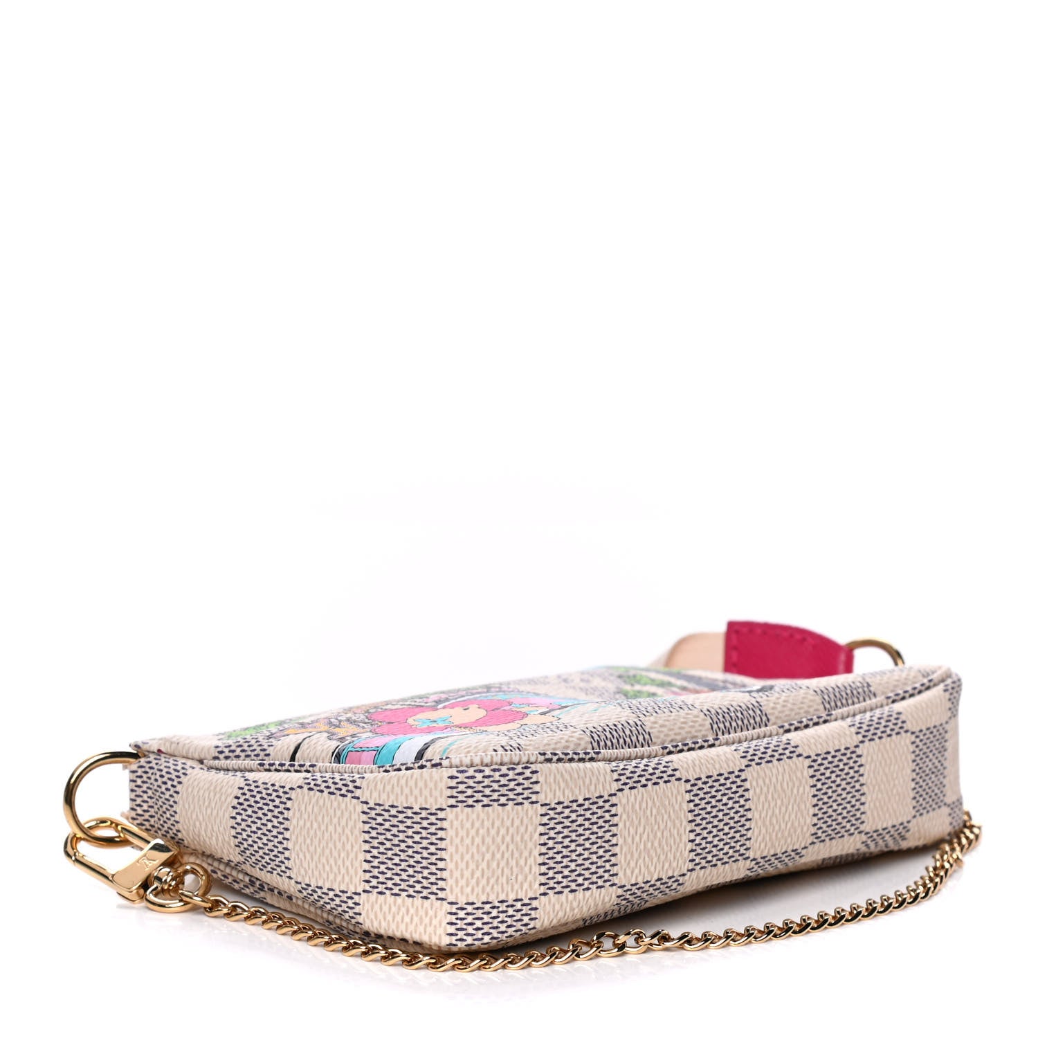 Louis Vuitton Damier Azur 2021 Christmas Animation Hollywood Mini Pochette Accessories Fuchsia 4 of 11