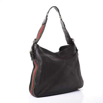Gucci Pebbled Calfskin Medium Heritage Shoulder Bag Dark Brown 2 of 13
