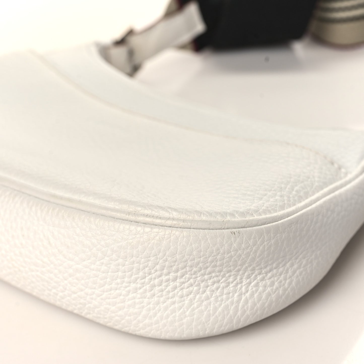 Grainy Calfskin Crossbody Bag White