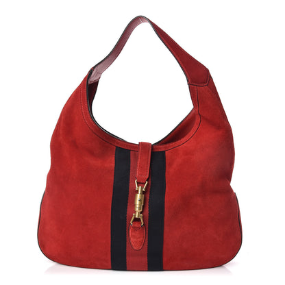 Gucci Soft Suede Web Large Jackie Hobo Red 3 of 19