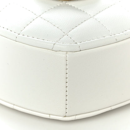 Chanel Lambskin Quilted CC In Love Heart Clutch With Chain White 8 of 10