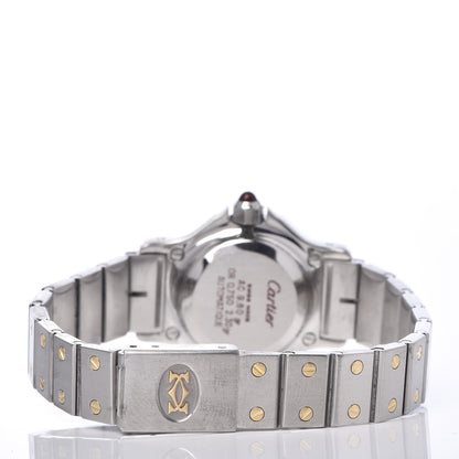 Cartier Stainless Steel 18K Yellow Gold Diamond 25mm Santos Octagon Automatic Watch Black 4 of 11