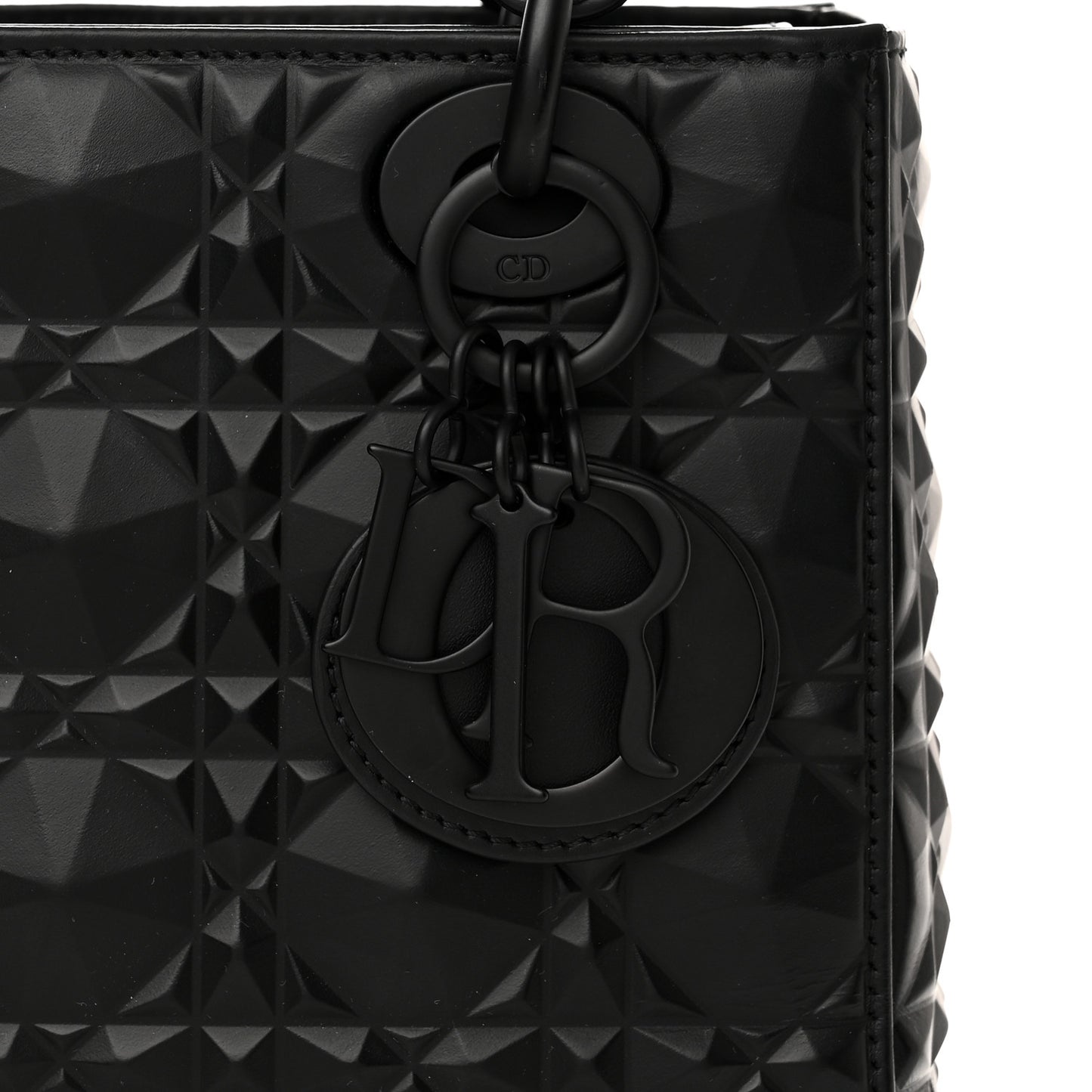 Calfskin Cannage Diamond Small My ABCDior Lady Dior Black