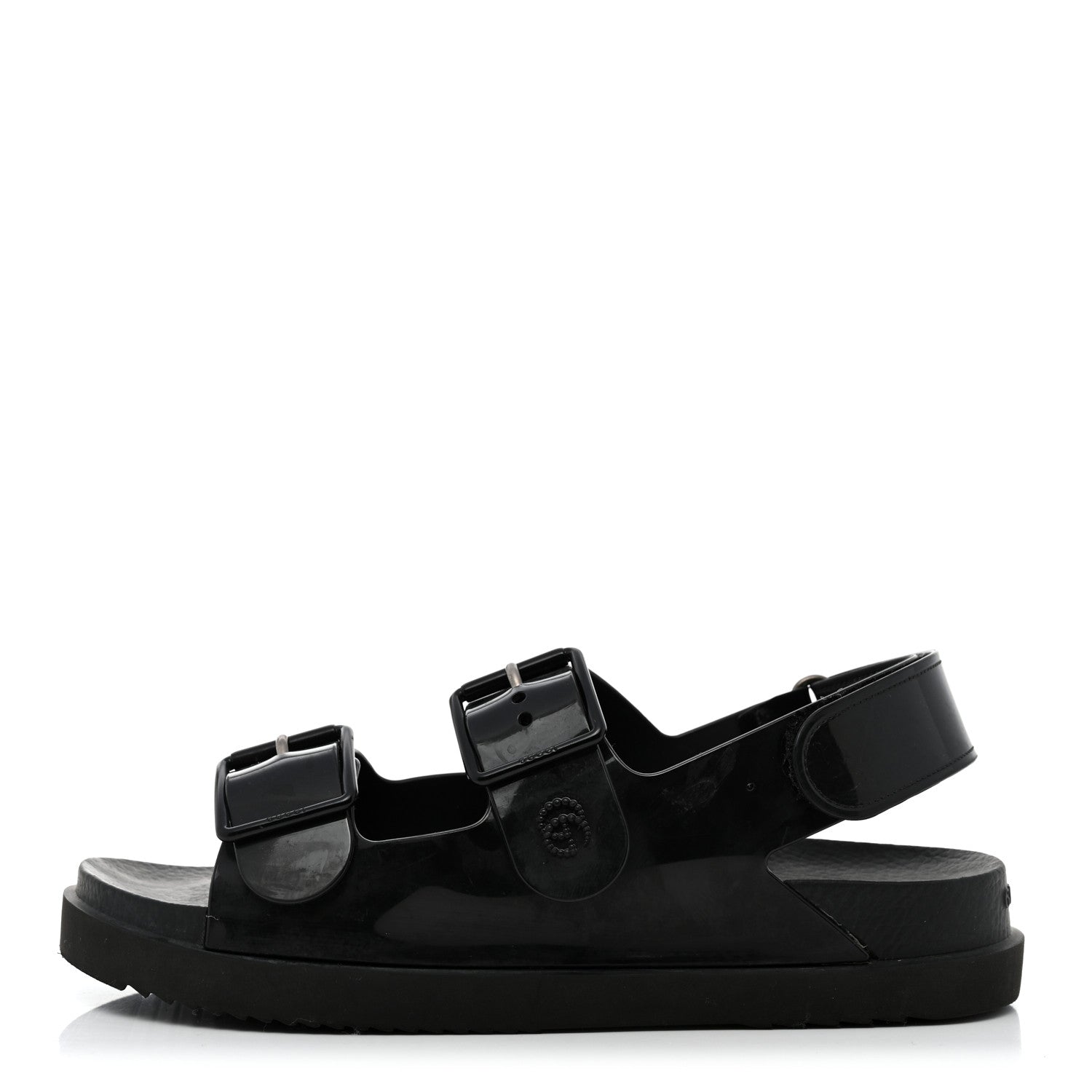 Gucci Rubber Mini Double G Womens Isla Dad Sandals 38 Black 1 of 11