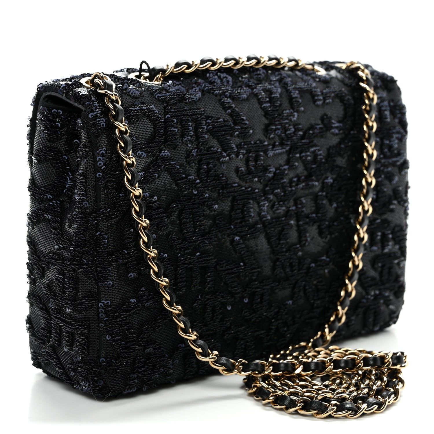 Chanel Sequin Quilted Small Single Flap Black 3 of 11