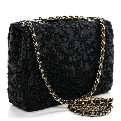 Chanel Sequin Quilted Small Single Flap Black 3 of 11