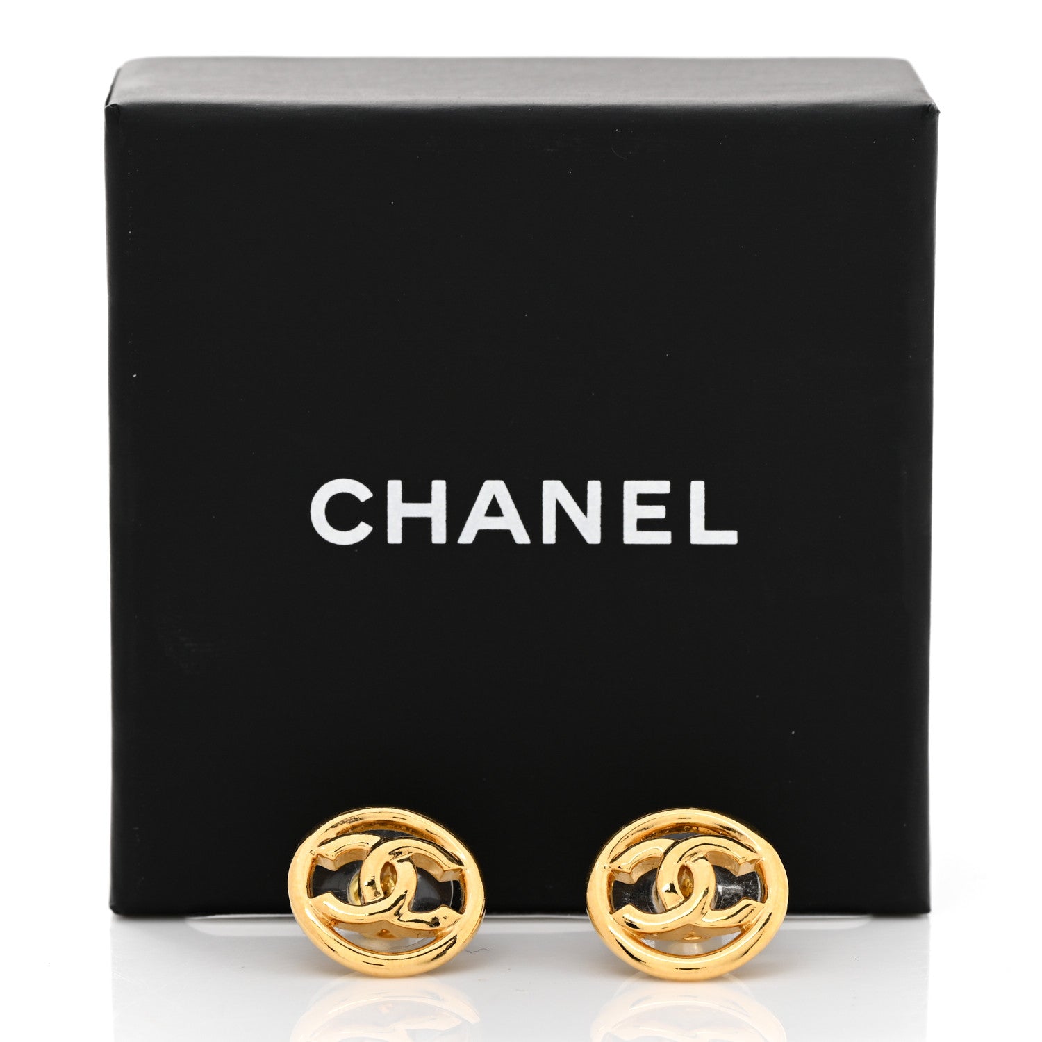 Chanel Metal CC Round Earrings Gold 5 of 5