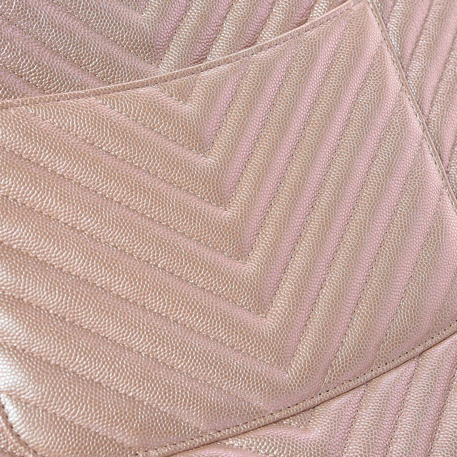 Chanel Iridescent Caviar Chevron Quilted Large Cosmetic Case Light Gold 8 of 11