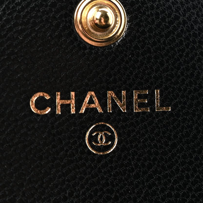 Chanel Shiny Goatskin Quilted Chanel 19 Flap Wallet Black 6 of 9