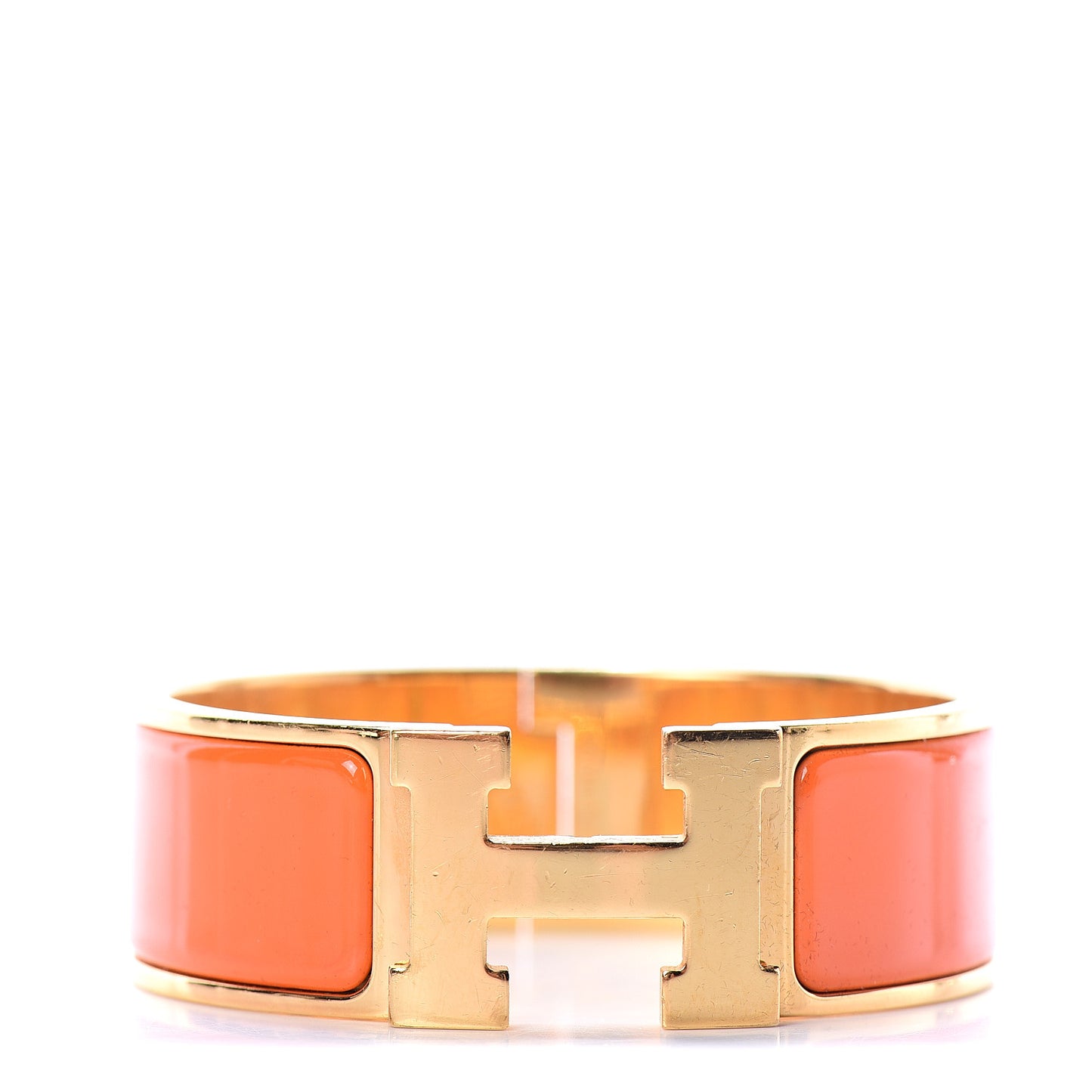 Enamel Wide Clic Clac H Bracelet PM Orange