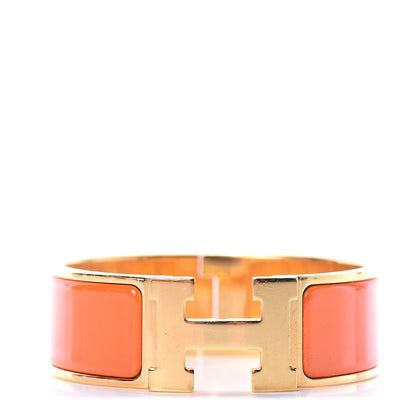 Hermes Enamel Wide Clic Clac H Bracelet PM Orange 1 of 3