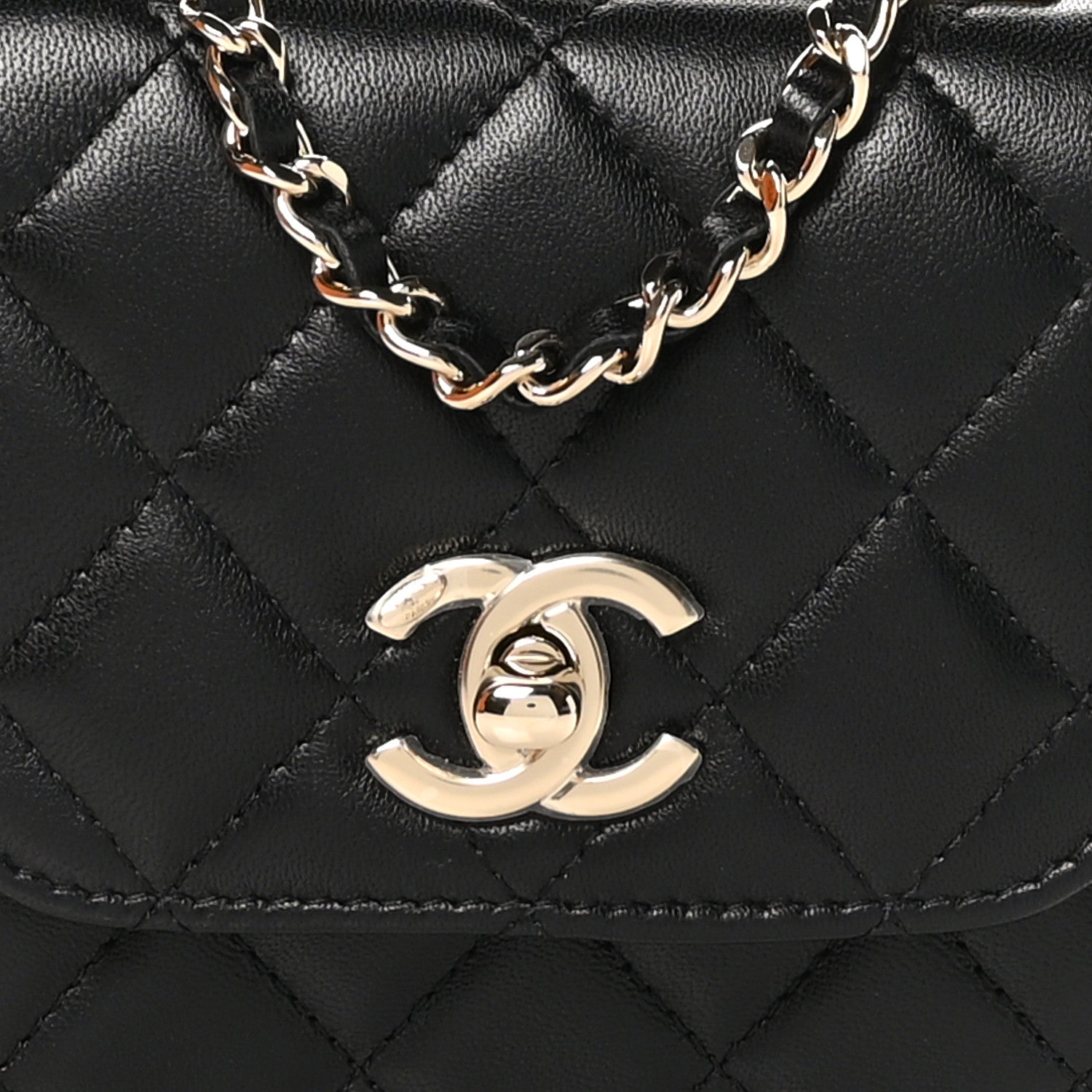 Chanel Lambskin Quilted Mini Trendy CC Chain Wallet Black 8 of 11