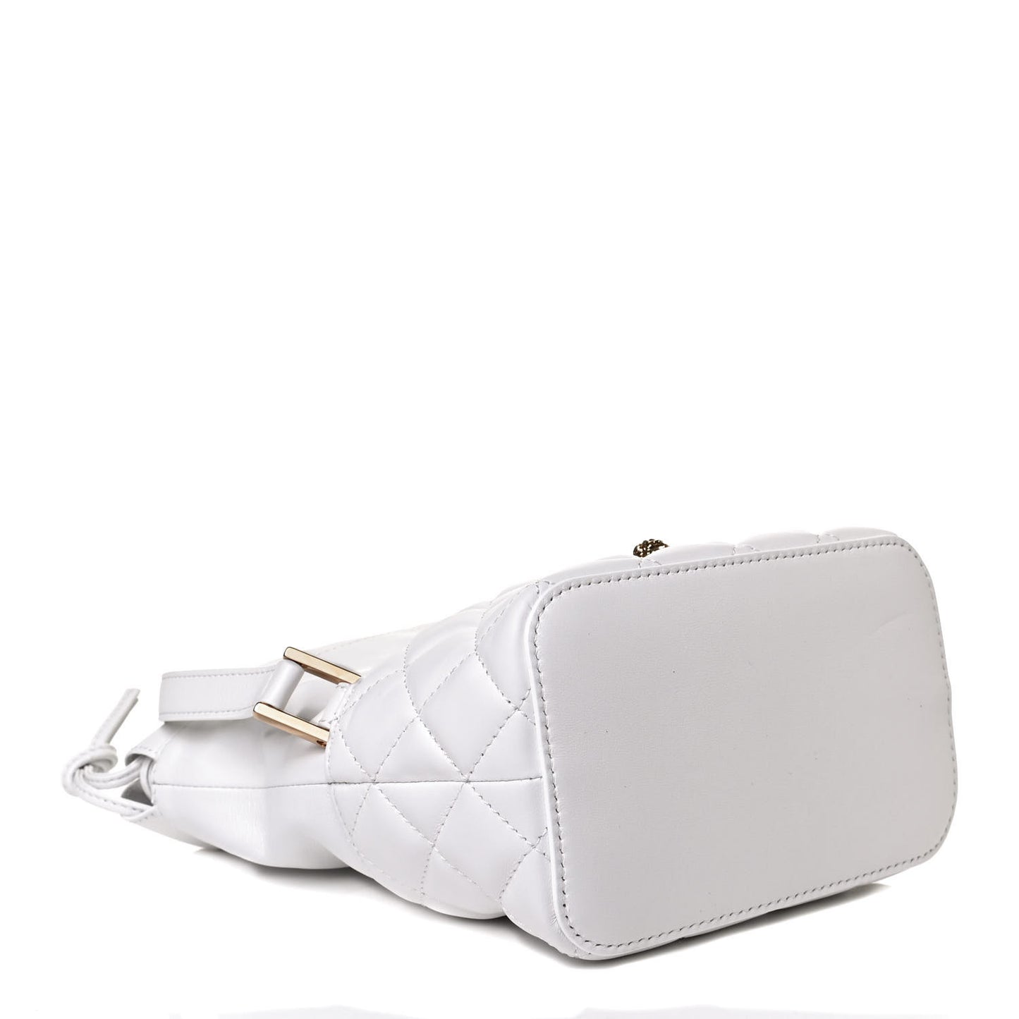 Nappa Quilted Medusa Bucket Bag White