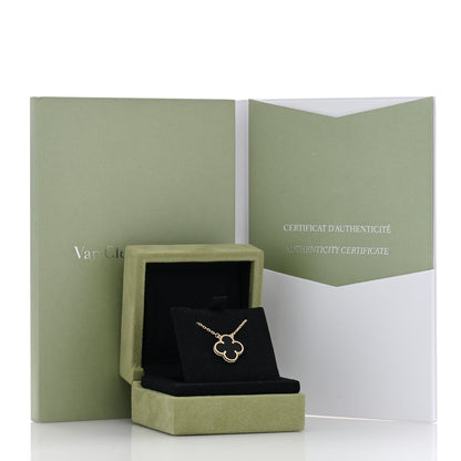 Van Cleef & Arpels 18K Yellow Gold Black Onyx Vintage Alhambra Pendant Necklace 3 of 5