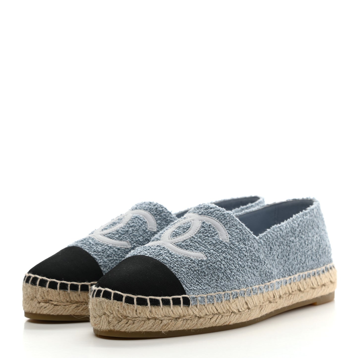 Fabric Grosgrain CC Espadrilles 38 Blue Black