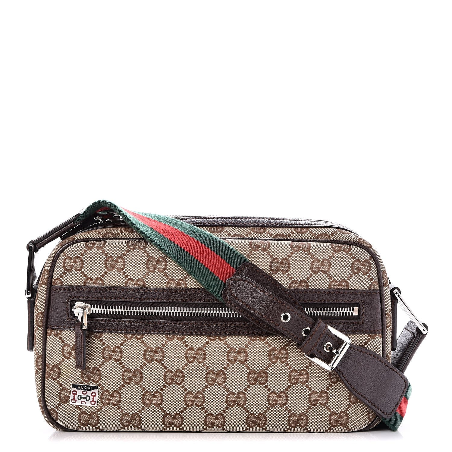 Gucci Monogram Signature Web Camera Bag Brown 1 of 8