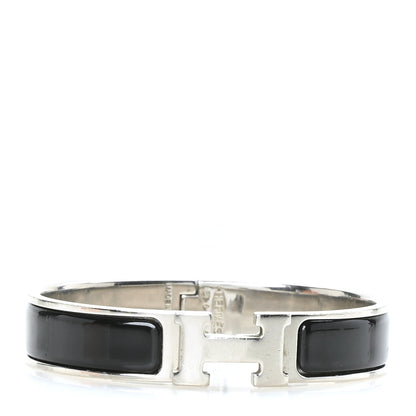Hermes Enamel Narrow Clic Clac H Bracelet PM Black 1 of 5