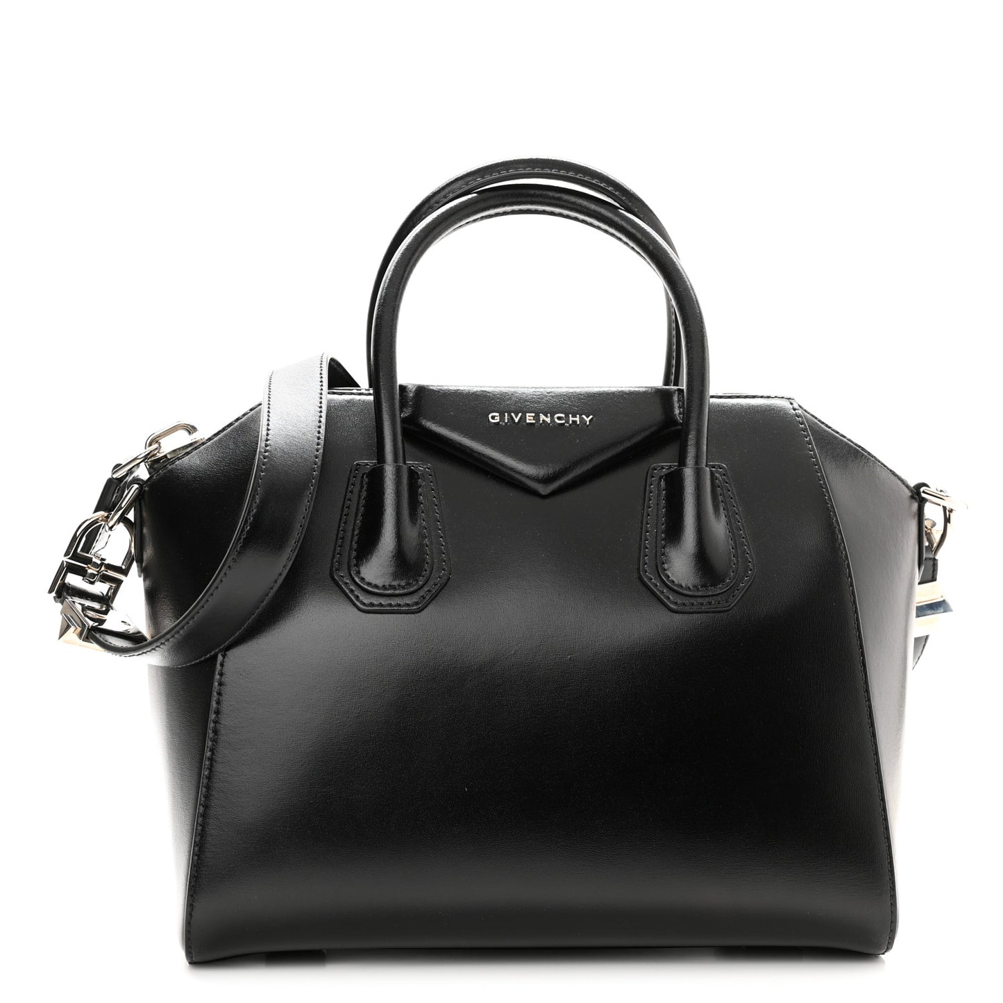 Shiny Lord Calfskin Small Antigona Black