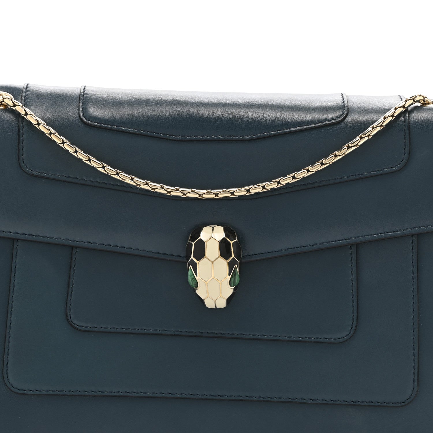 Bulgari Calfskin Serpenti Forever Shoulder Bag Emerald Green 9 of 11