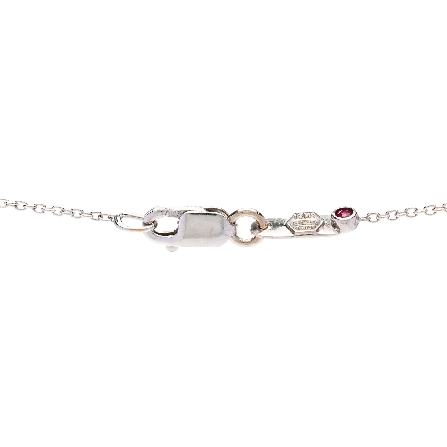 18K White Gold Diamond Spiral Pendant Necklace