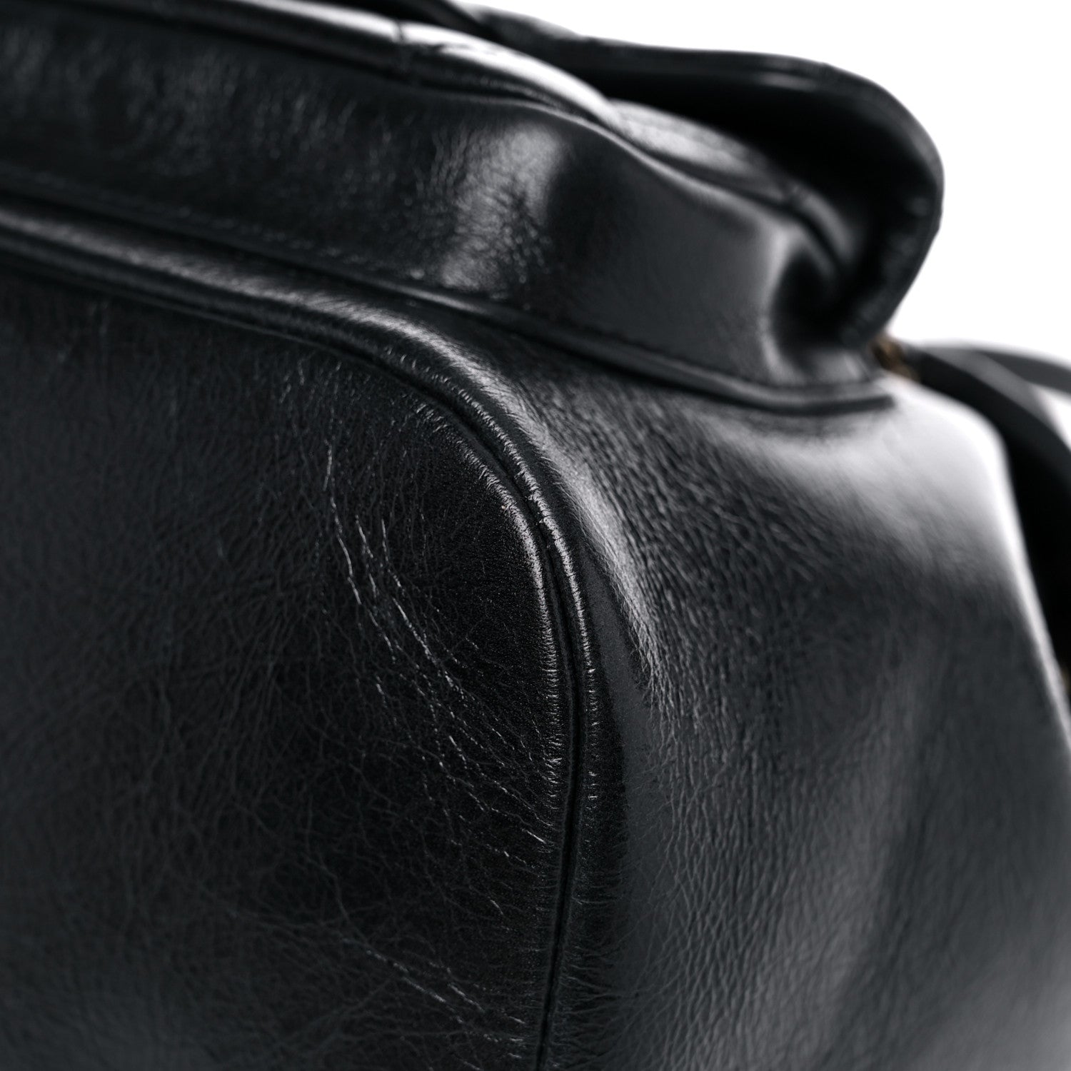 Chanel Glazed Aged Calfskin Quilted Small Duma Drawstring Backpack Black 6 of 12