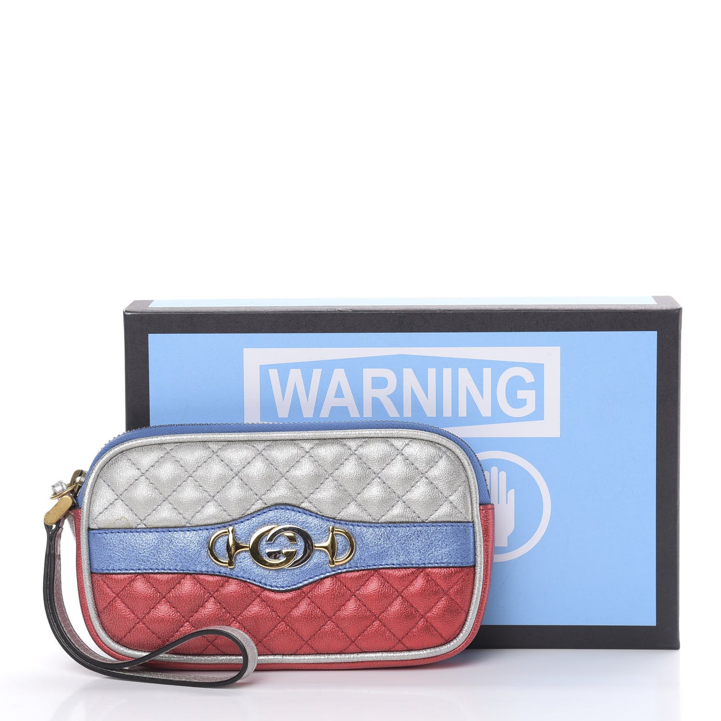 Laminated Nappa Trapuntata Zumi iPhone Case Rosso Marine Argento
