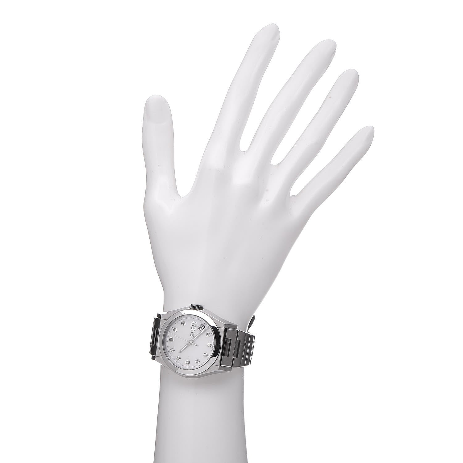 Gucci Stainless Steel Diamond Mother of Pearl 36mm Pantheon Quartz Watch 2 of 9