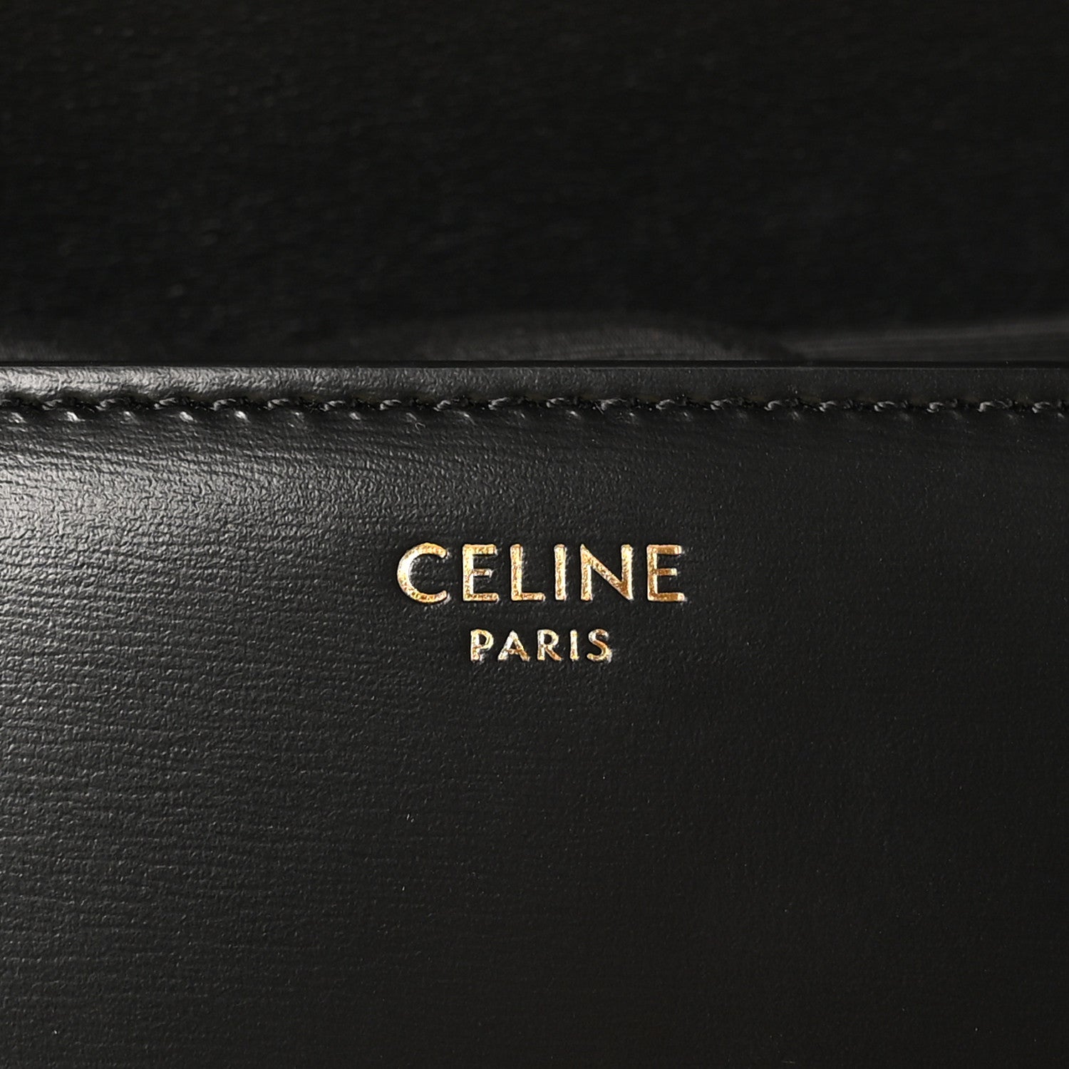 Celine Shiny Calfskin Triomphe Shoulder Bag Black 6 of 9