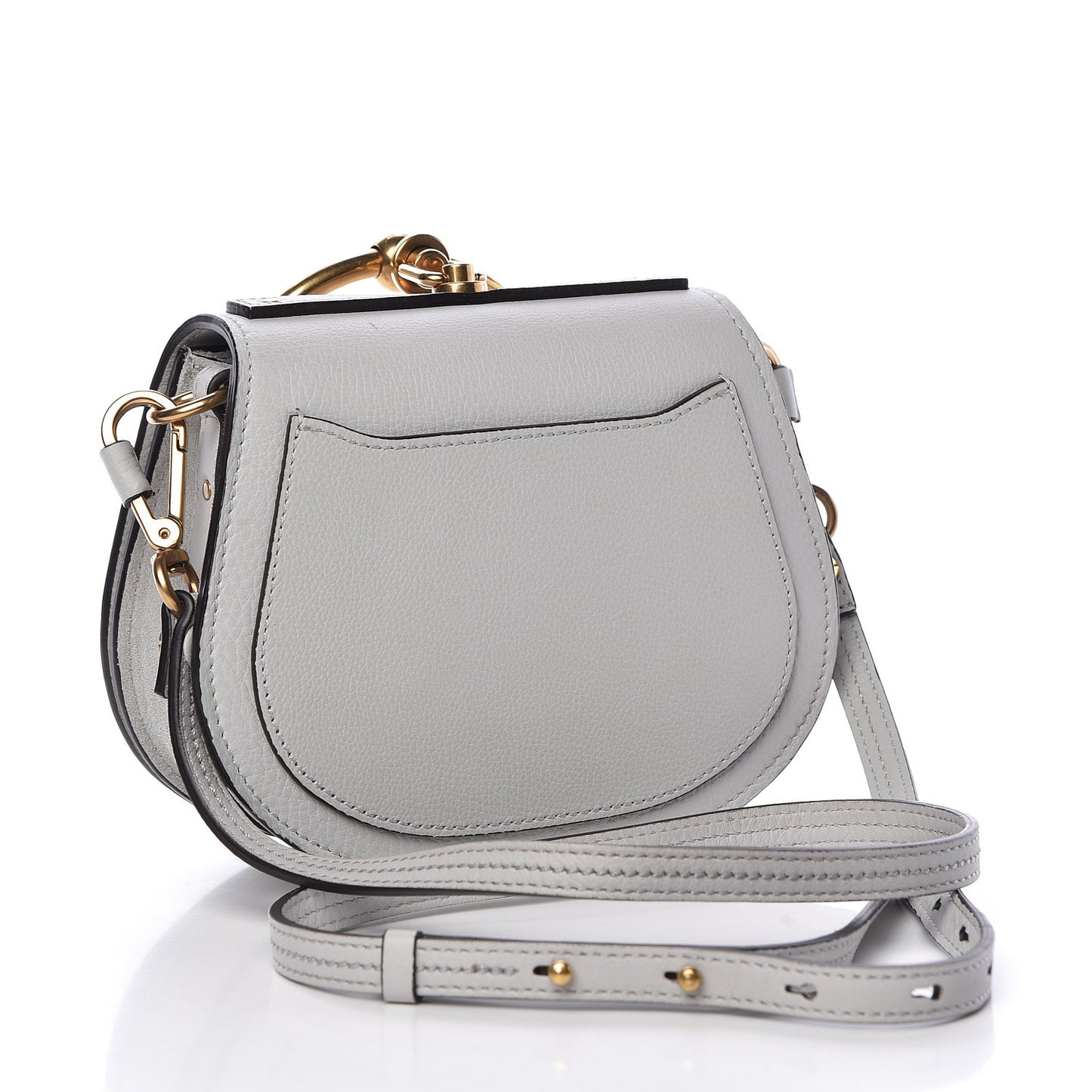 Calfskin Suede Small Nile Bracelet Bag Airy Grey