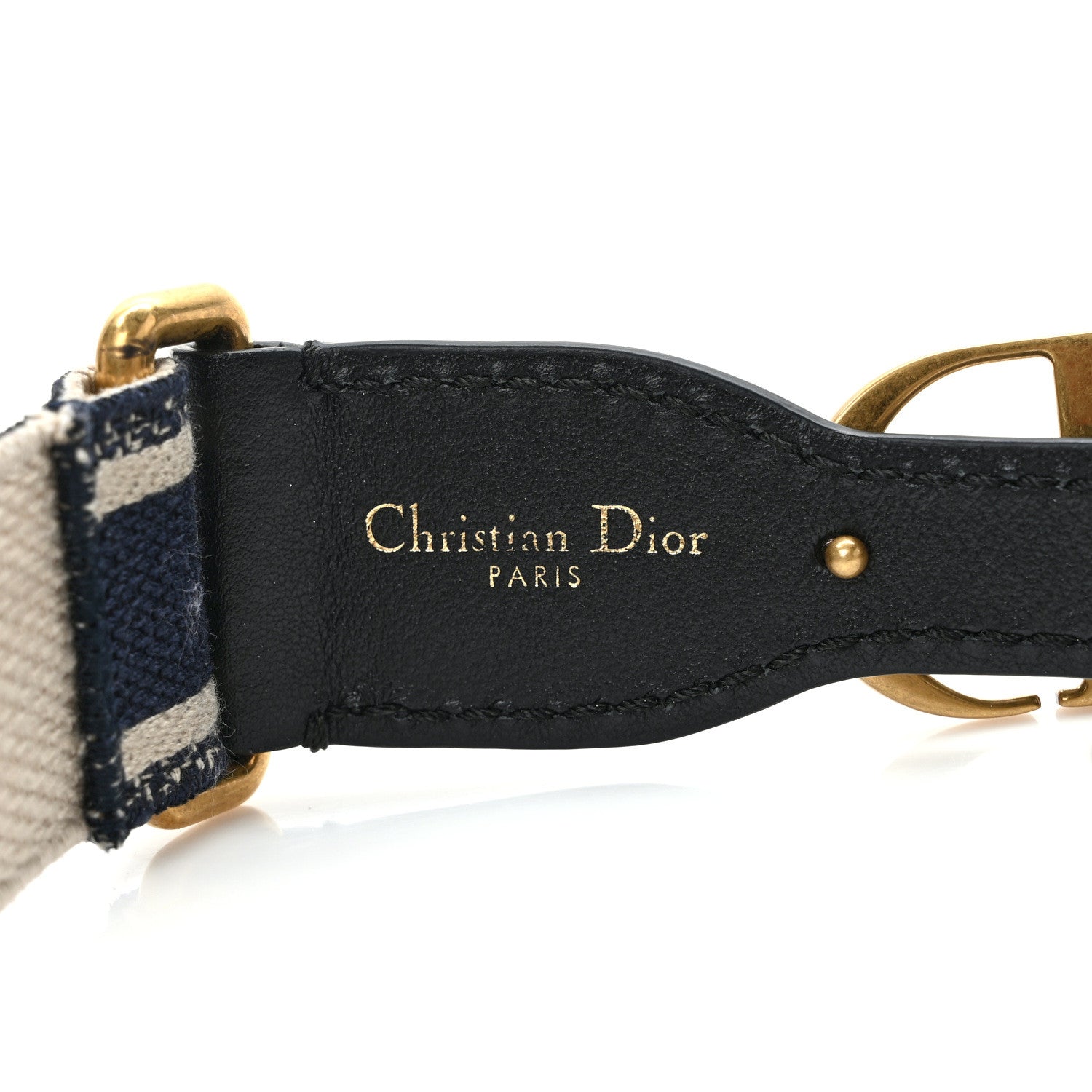 Christian Dior Canvas Embroidered Book Belt 80 32 Blueu 3 of 5