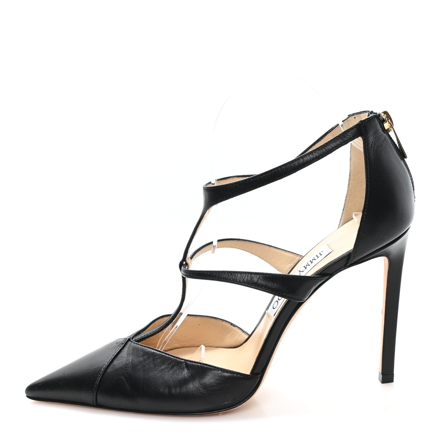 Jimmy Choo Calfskin Saoni 100 Pumps 38.5 Black 1 of 8