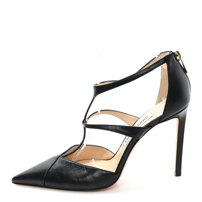 Jimmy Choo Calfskin Saoni 100 Pumps 38.5 Black 1 of 8