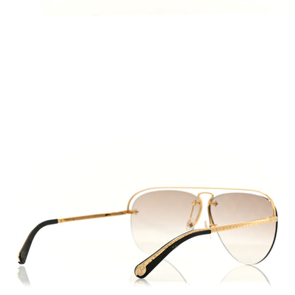 Louis Vuitton Monogram Grease Sunglasses Z1366E Gold 4 of 8