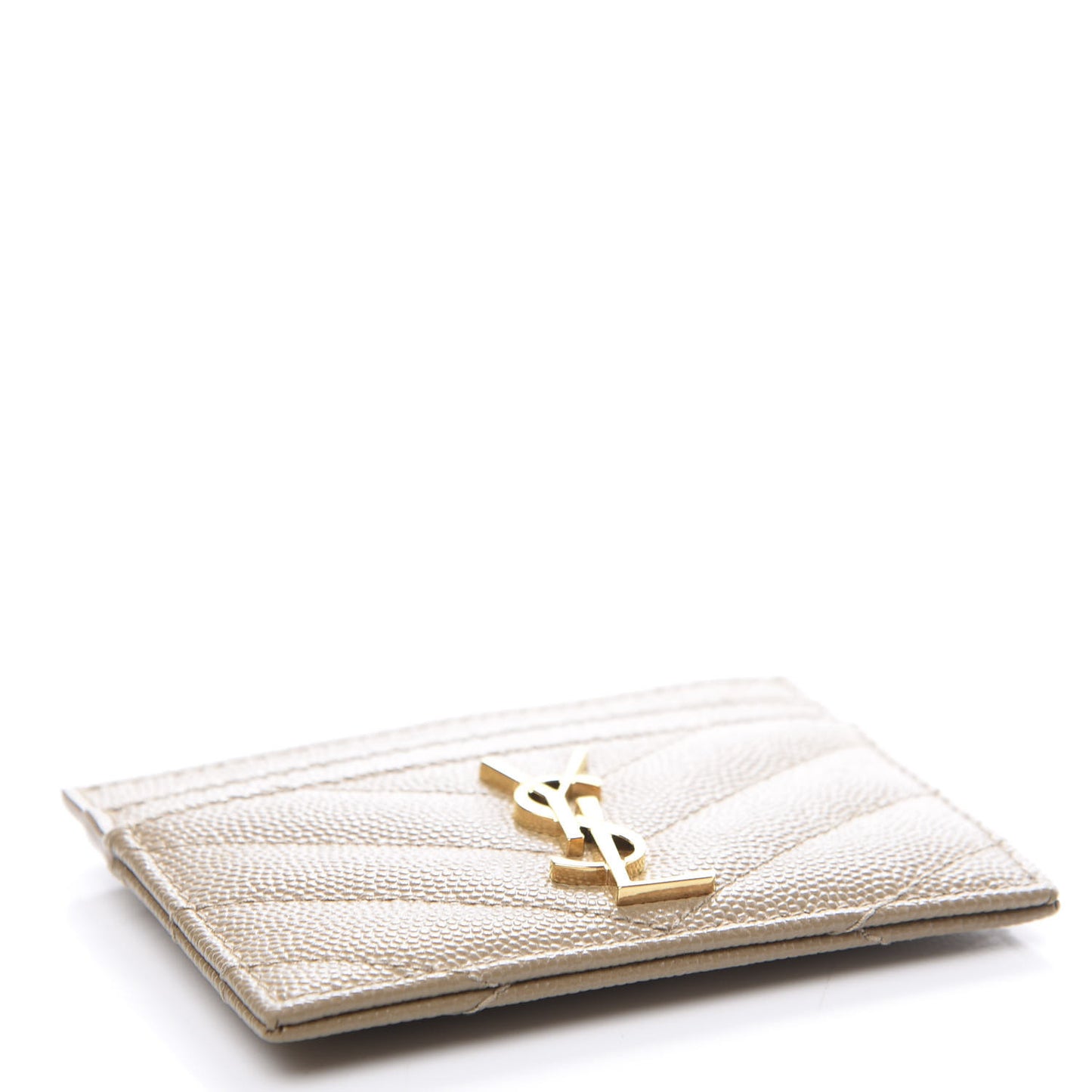 Grain De Poudre Matelasse Chevron Monogram Credit Card Case Cork
