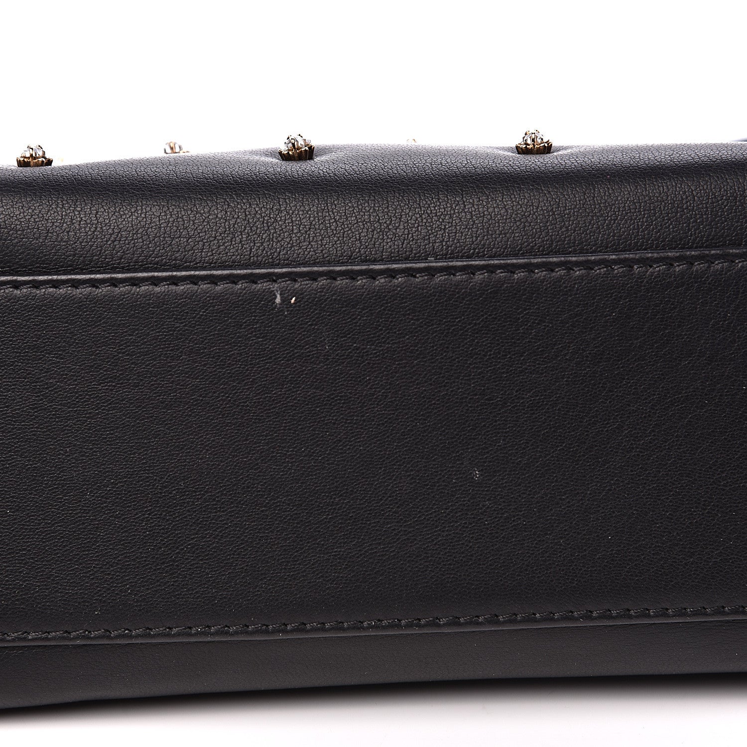 Fendi Nappa Crystal Star Embroidered XS Peekaboo Iconic Satchel Black 10 of 11