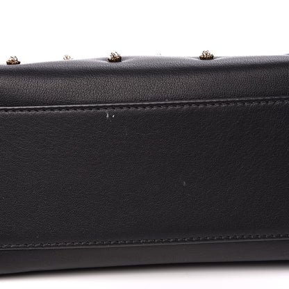 Fendi Nappa Crystal Star Embroidered XS Peekaboo Iconic Satchel Black 10 of 11