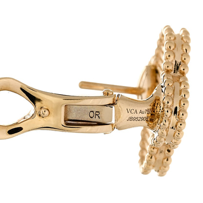 Van Cleef & Arpels 18K Yellow Gold Vintage Alhambra Earrings 4 of 5