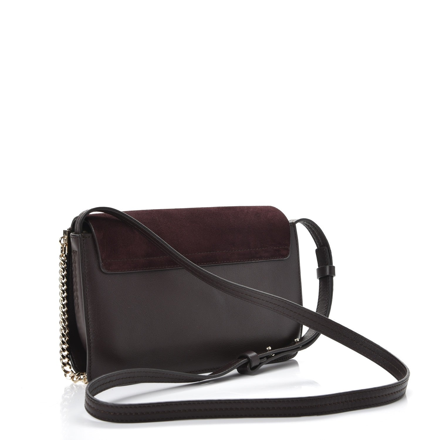 Chloe Suede Calfskin Small Faye Shoulder Bag Carbon Brown 3 of 8